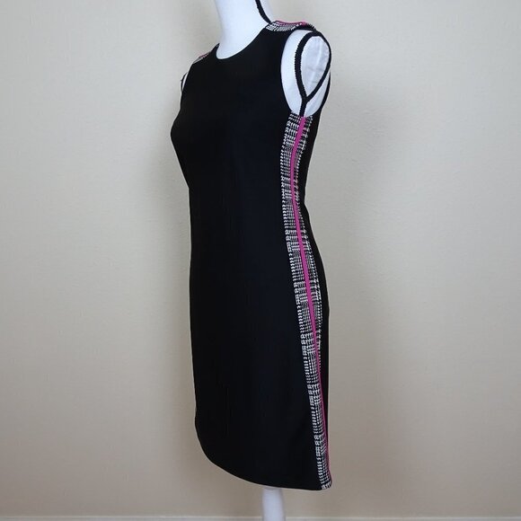 DKNY Women's Sheath Dress Size 2 Black Sleeveless Office Side Detail - Picture 1 of 10